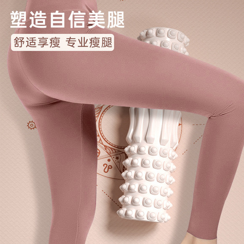 Round floating point foam roller crescent row yoga column muscle relaxation fitness massage stick hollow roller yoga stick