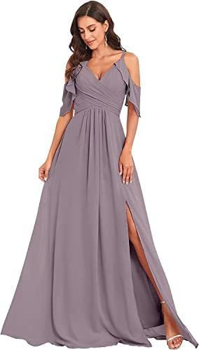 Vestido de dama de honor de gasa sin tirantes adecuado para vestidos de boda con tirantes abiertos Vestido de fiesta de boda con pliegues