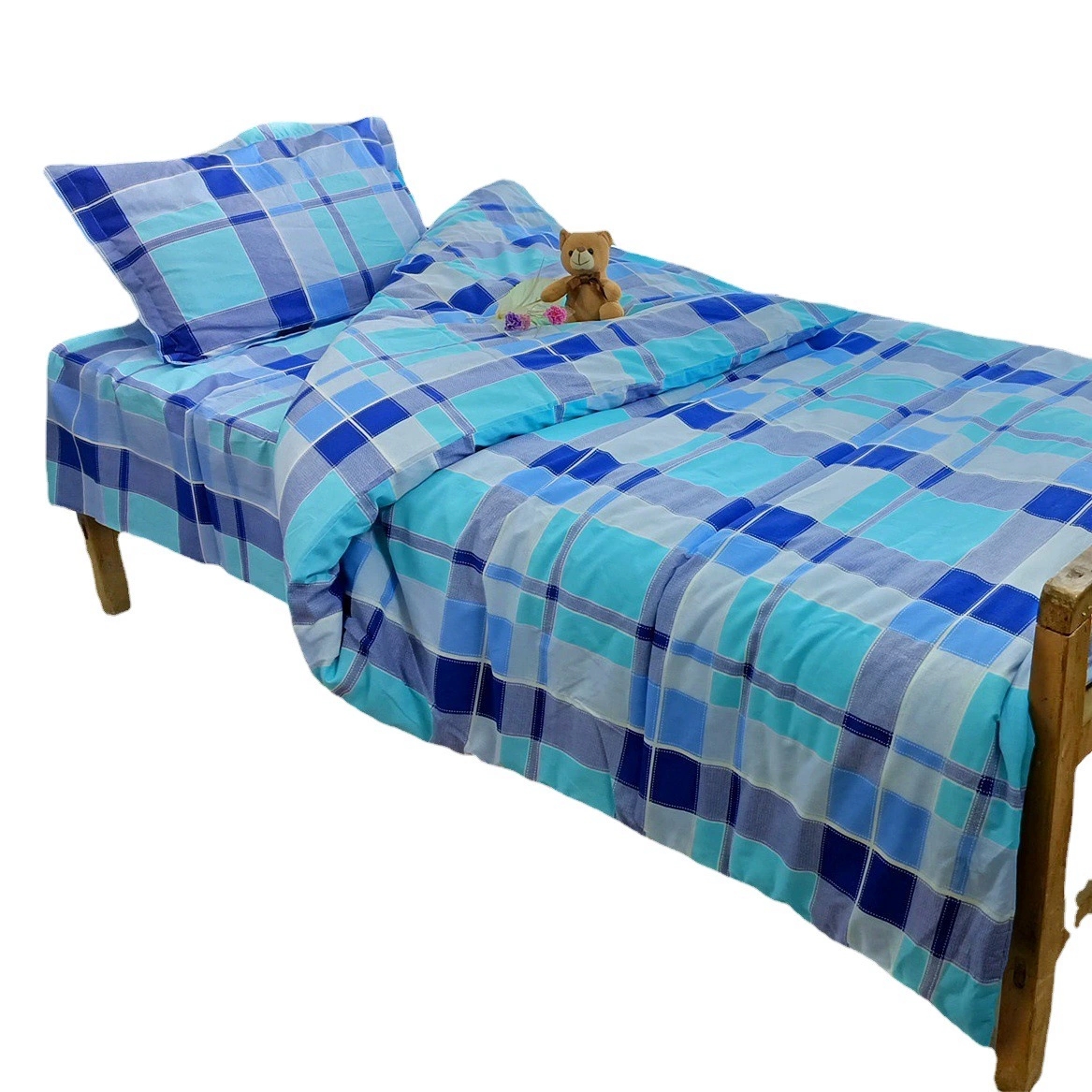 Производитель военного тренировочного хлопкового постельного белья, комплект из шести предметов, военный зеленый цвет, для школьных общежитий, оптом