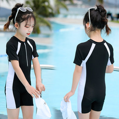 Children's swimwear for young children and older children, stylish quick-drying professional one-piece sportswear for spa vacation, suitable for girls aged 2-11.