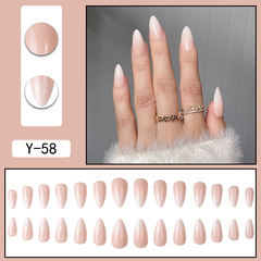 28-piece almond-shaped gradient artificial nails for export—European and American-style sharp nails, minimalist design that brightens the skin, nail stickers exclusively for cross-border sales.