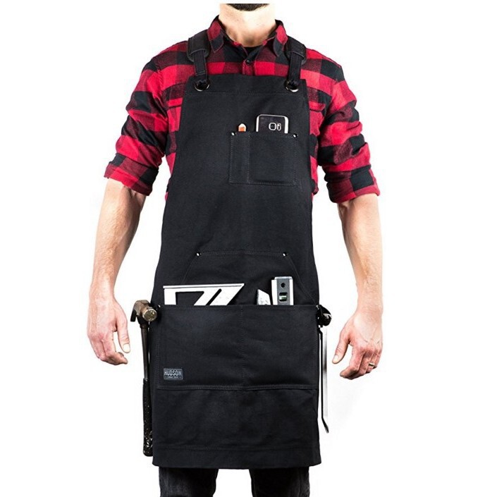 Heavy Duty Waxed Canvas Work Apron Adjustable Shoulder Strap Multiple Tool Pockets Woodworking Outdoor Camping Apron Men