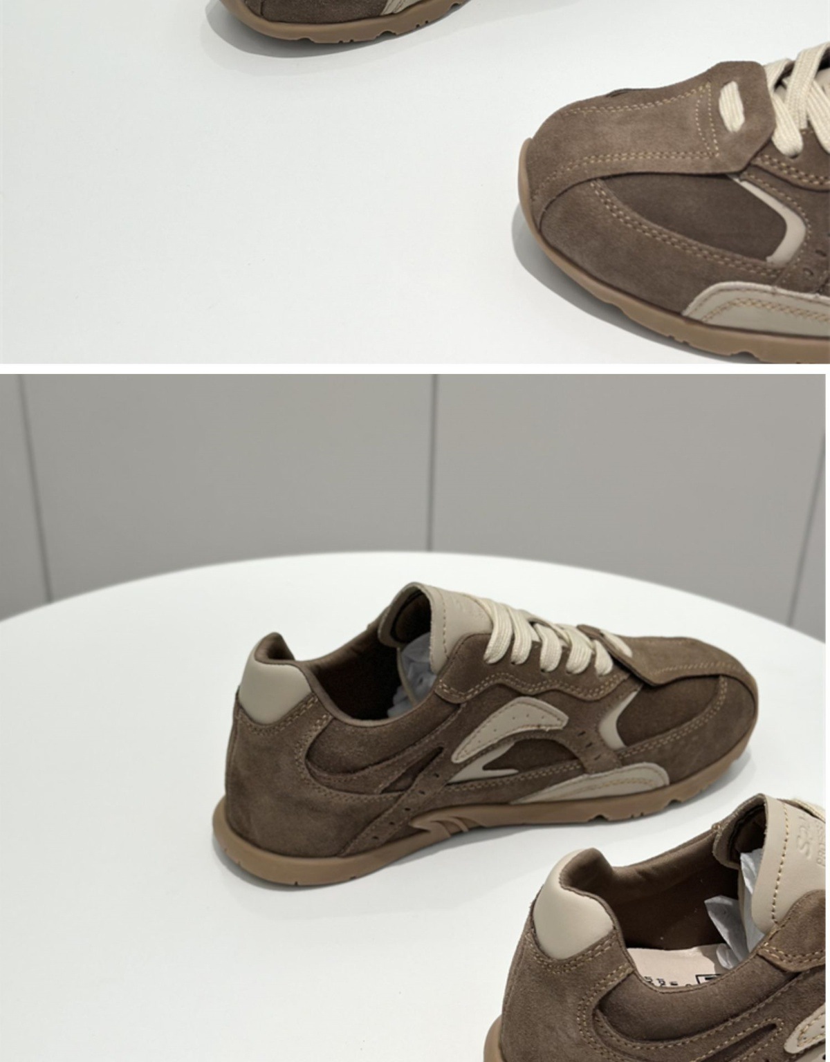 Shougu Forrest Gump Femmes 2024 Automne Nouveau Cuir Polyvalent Respirant Formation Plate Simple Chaussures À La Mode_voghion.com