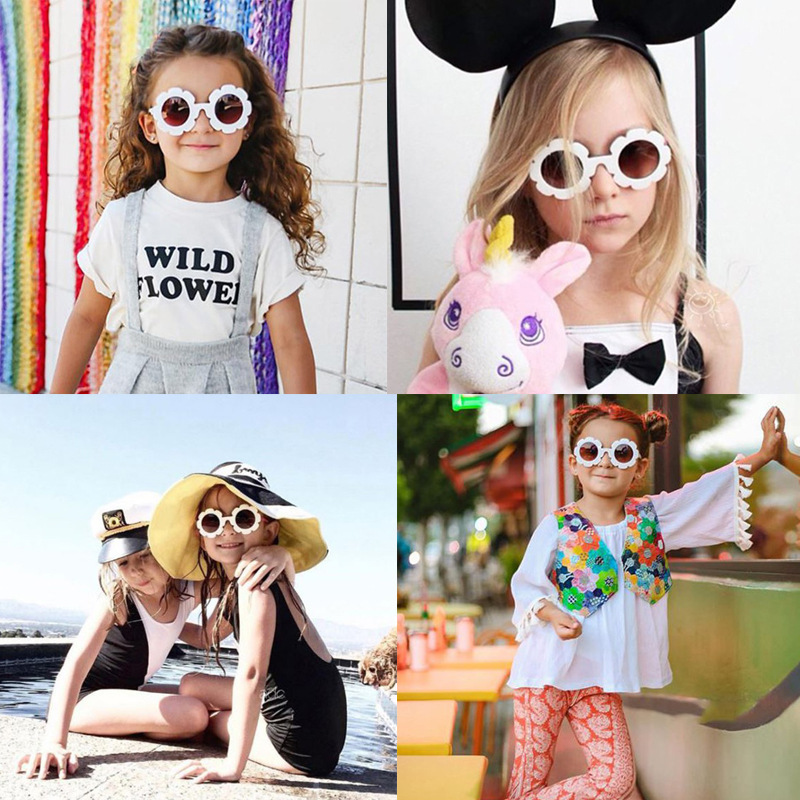 Cross-border dazzling spring 2022 new frame, new style, Japanese and Korean fashion party sunflowers for children sunglasses