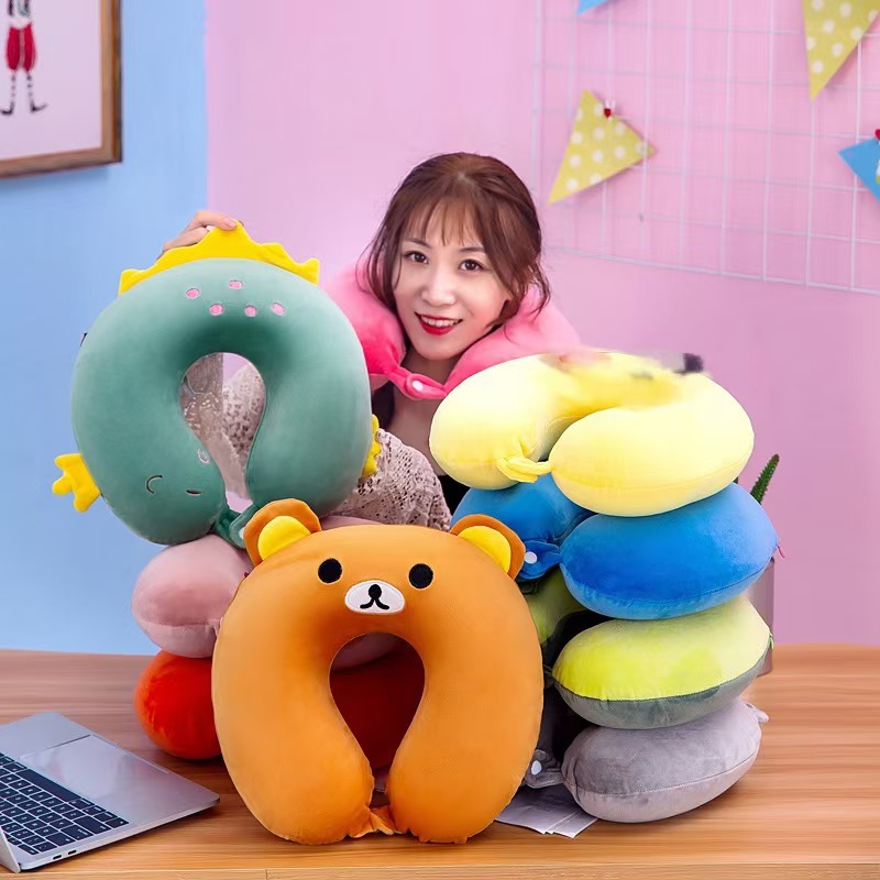 可爱护脖子枕头飞机旅行枕保护颈椎颈枕卡通动物记忆棉u型枕 批发