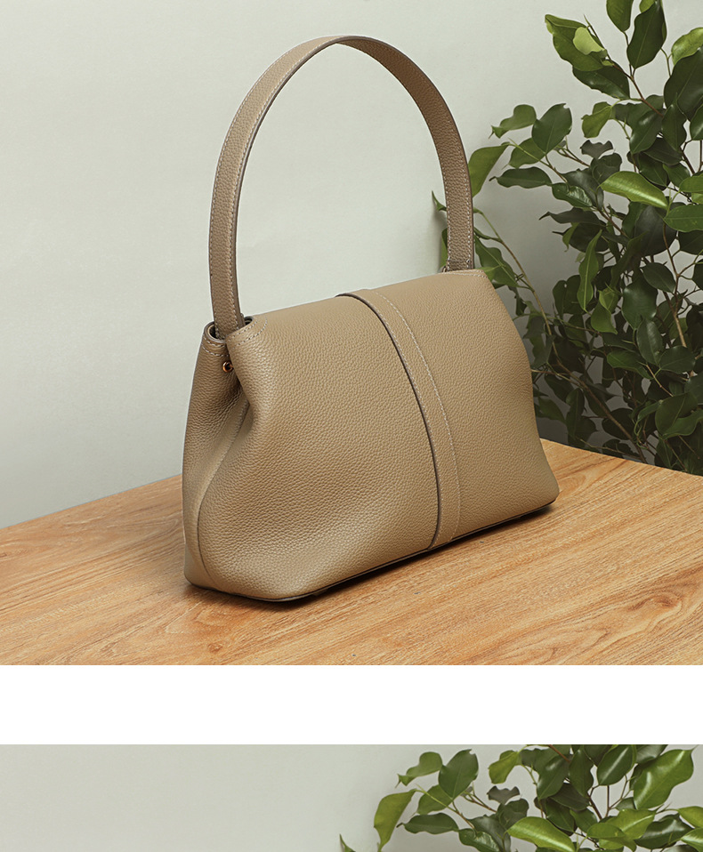 Túi xách nữ đeo chéo dây xích tote da mềm dung tích lớn — trắng, đen, màu xám, Lời bài hát: Grey (Public Version) chi tiết 12