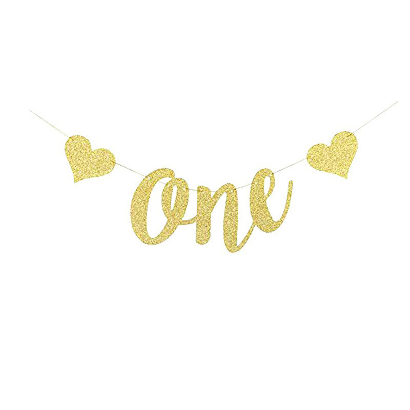 Suministro directo de fábrica europeo y americano macho y hembra bebé años decoración del partido banner un brillo Garland pastel tarjeta inserción