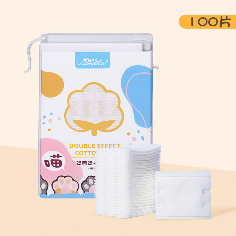Almohadillas de algodón tipo sándwich LMLTOP Xinjiang, 222 unidades, de doble cara, de doble efecto para la aplicación de maquillaje, ahorran agua, desmaquillantes, cxt002