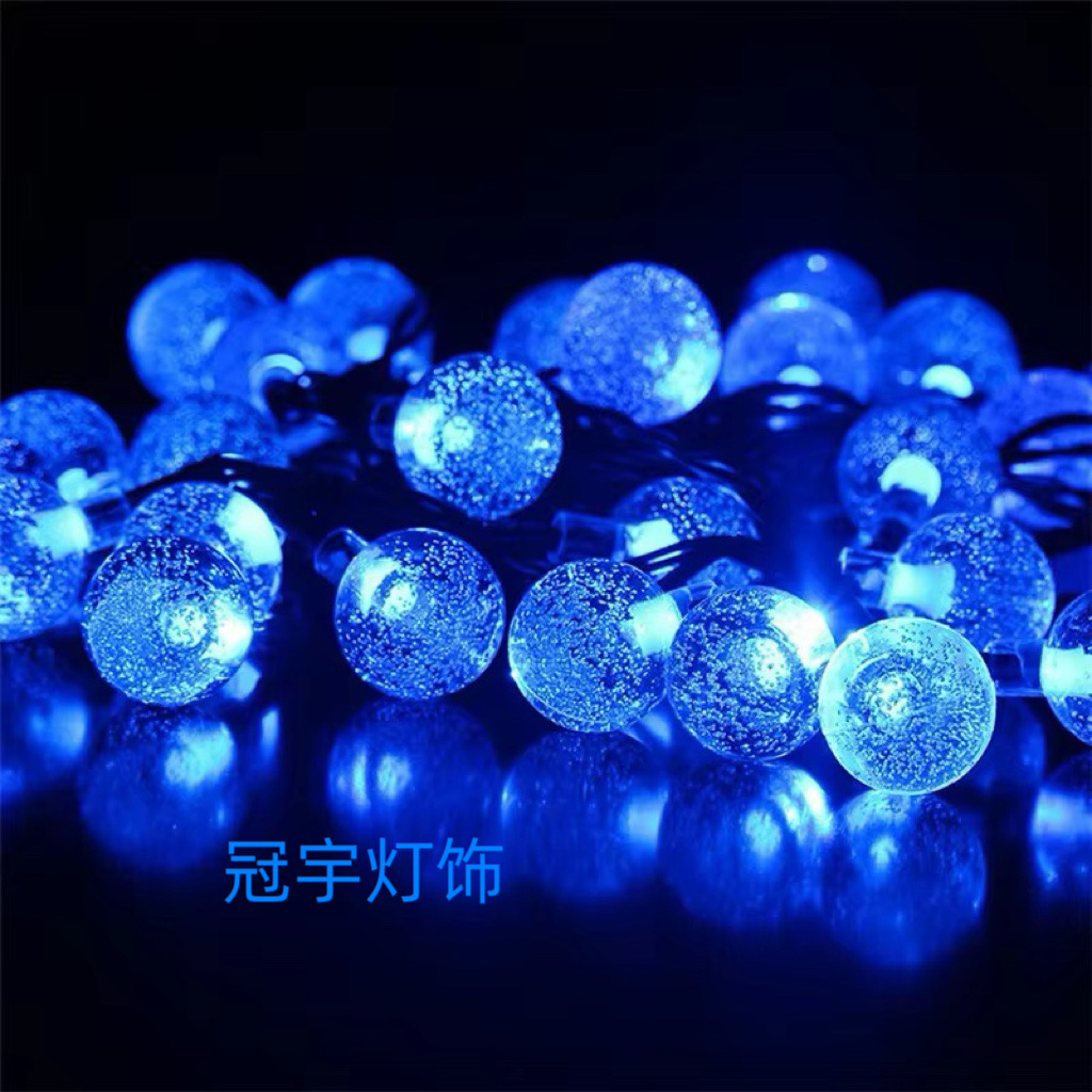 Linternas de estrellas transfronterizas estilo camping al aire libre cielo estrellado luces de ambiente al aire libre LED bola de burbuja solar cadena de luz al por mayor