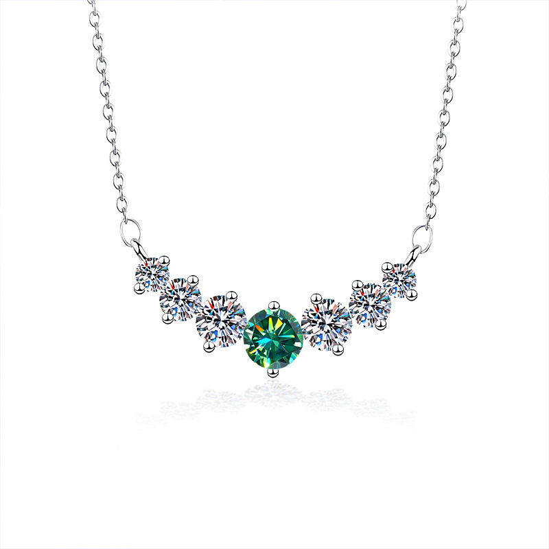 Colgante de plata esterlina 5 quilates 925 collar de piedra de moissanita collar de plata colgante de clavícula de mujer comercio exterior transfronterizo