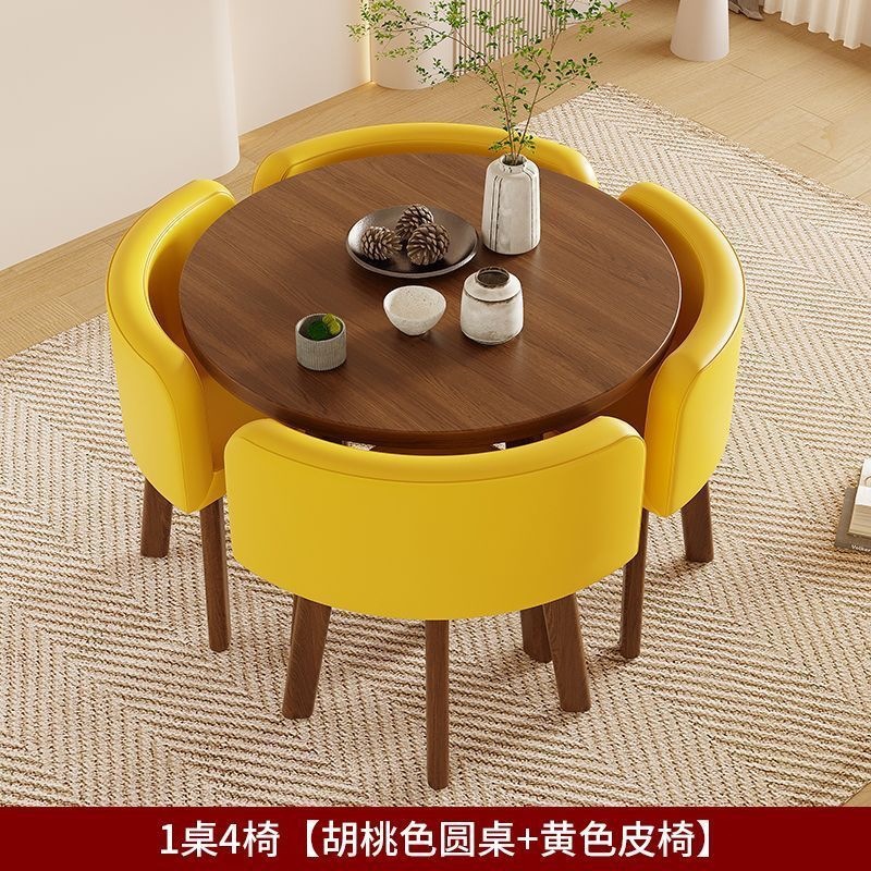 Mesa de comedor doméstica simple y moderna, mesa de comedor, mesa de comedor, mesa de comedor, mesa redonda de sala de estar, silla de comedor de almacenamiento completo image 11