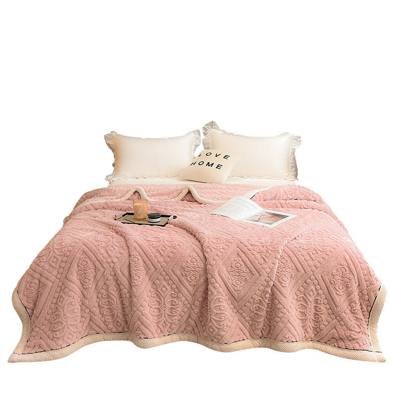 Duas caras tallado leche mantas de peluche más sábanas de peluche de invierno de coral mantas de peluche de oficina de estudiantes mantas de siesta