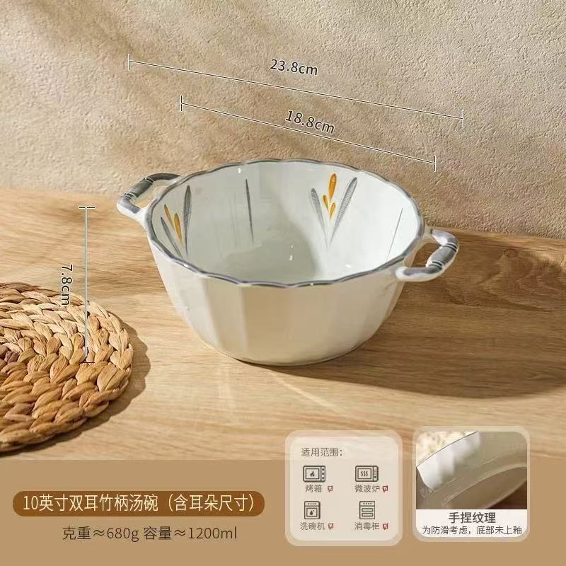대나무 손잡이가 달린 깊은 그릇 10inch쌍, 상자당 32개