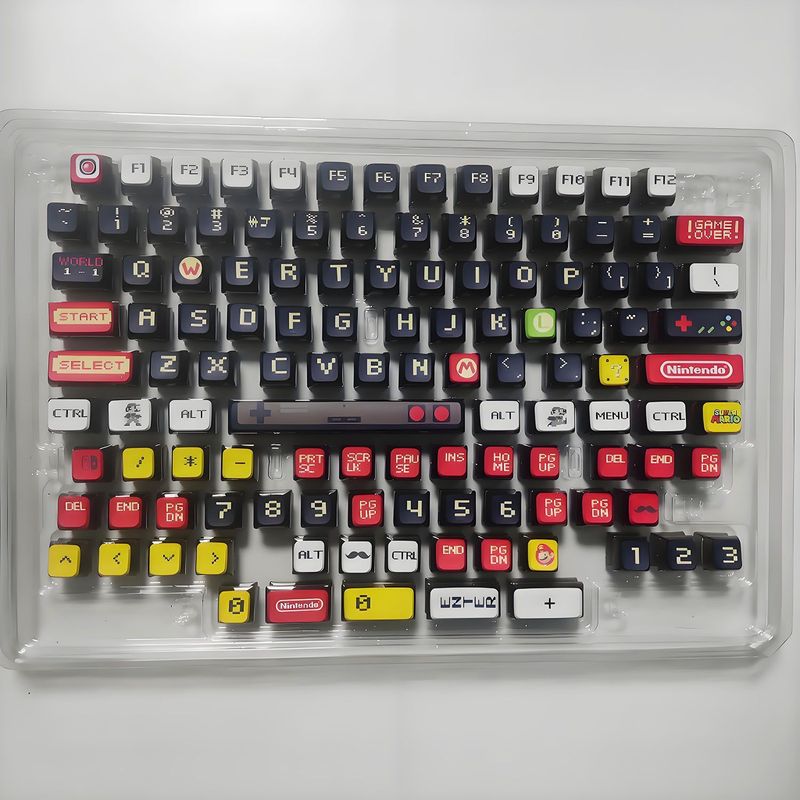 マリオの見栄えの良い四面透明プリンキーキャップは、マイクロンウーティングクモスの磁気軸メカニカルキーボードに適しています。|undefined