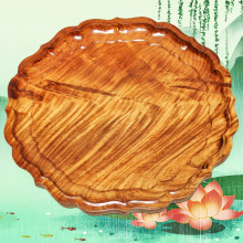 中式红木实木全手工雕刻缅甸花梨木树瘤花梨樱木家居收藏摆件果盘