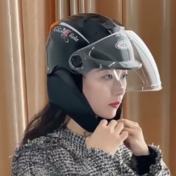 Four Seasons General New National Standard 3C Certified Electric Car Helmet Warm Neck Half Helmet Winter Helmet for Men and Women