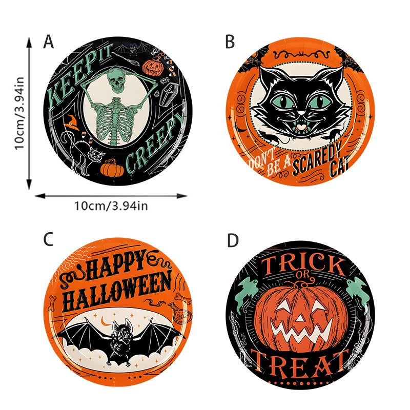 Posavasos de madera Halloween clásico festivo vintage restaurante vajilla con aislamiento térmico posavasos antideslizantes juego de vacaciones