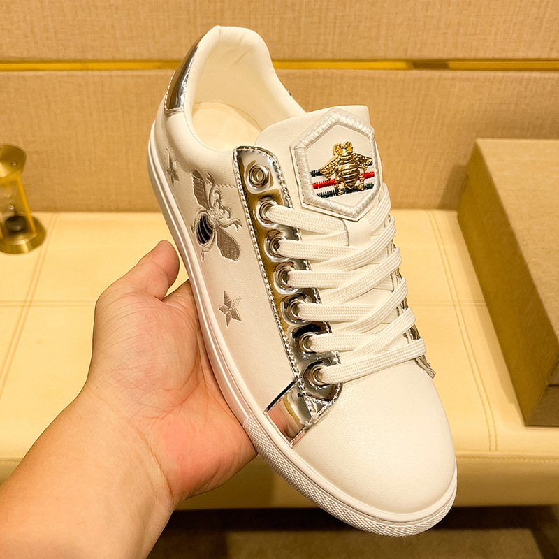 Herren Leder Sneaker Weiß Flach Alltag Freizeitschuhe Herren_voghion.com