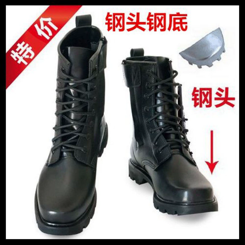 Ботинки, мужские кожаные ботинки, уличные ботинки, осенне-зимние теплые высокие шерстяные армейские ботинки на флисовой подкладке, Мужская Защитная хлопковая обувь