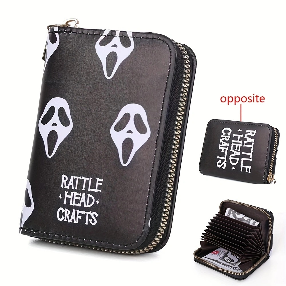 2023 nueva cartera de Halloween cráneo impreso multi-Tarjeta titular divertido Halloween monedero embrague