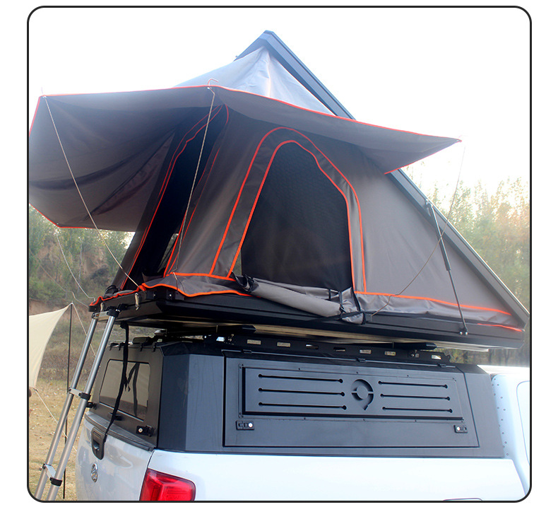 Hard-Top Alloy Car-Mounted Triangular Folding Helicopter Semi-Automatic Hydraulic Tent for Outdoor Self-Driving Camping