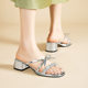 Rhinestone Sandals Women's 2025 Summer New High Heels Outwear Beautiful Fairy Style French Style Thick Heel Sandals