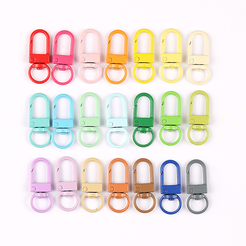 Painted Colorful Metal Buckle Bag Keychain Door Buckle U-Shaped DIY Beaded Jewelry Phone Chain Phone Case Accessories