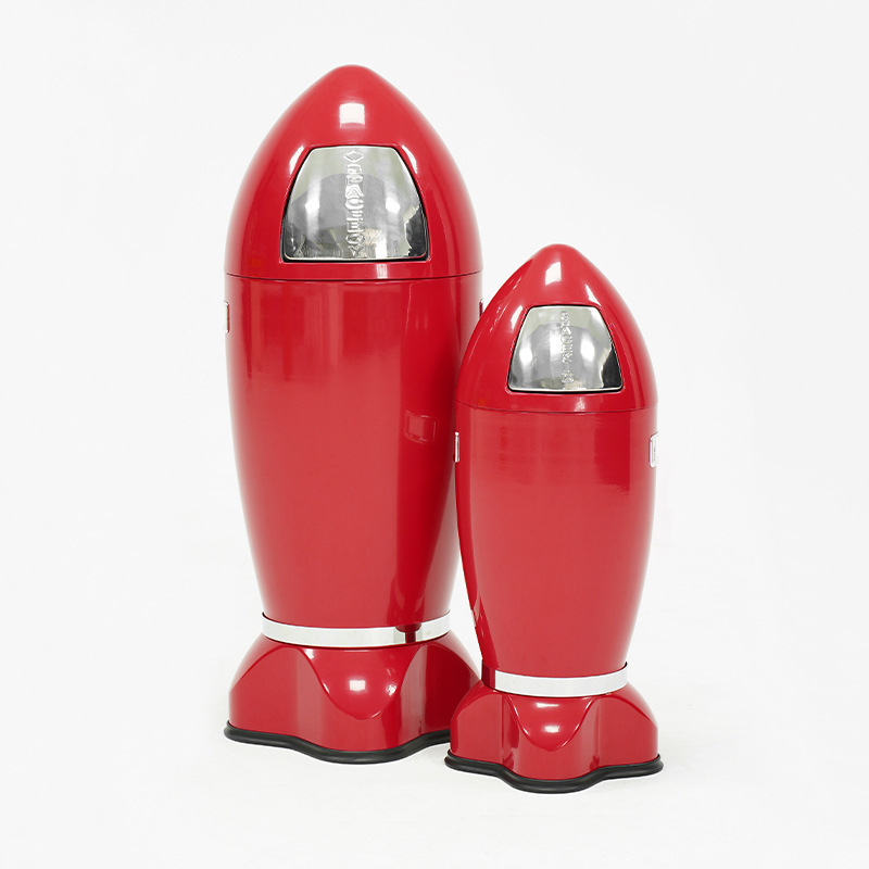 Retro Minimalist Designer Rocket Trash Can for Home Use, Creative Ins-Style Decoration for Living Room, High Aesthetic Value, Eco-Friendly Storage Bin Retro Minimalist Designer Rocket Trash Can for Home Use, Creative Ins-Style Decoration for Living Room, High Aesthetic Value, Eco-Friendly Storage Bin