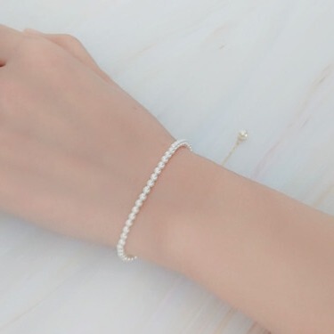 3mm Mini Pearl Delicate Chain Bracelet 14k Gold Plated Women's Sweet Simple Stylish Korean Version Chic Stackable Wholesale