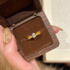 穂穂平安金色麦穂指輪の女性の新型中古高級感があります。