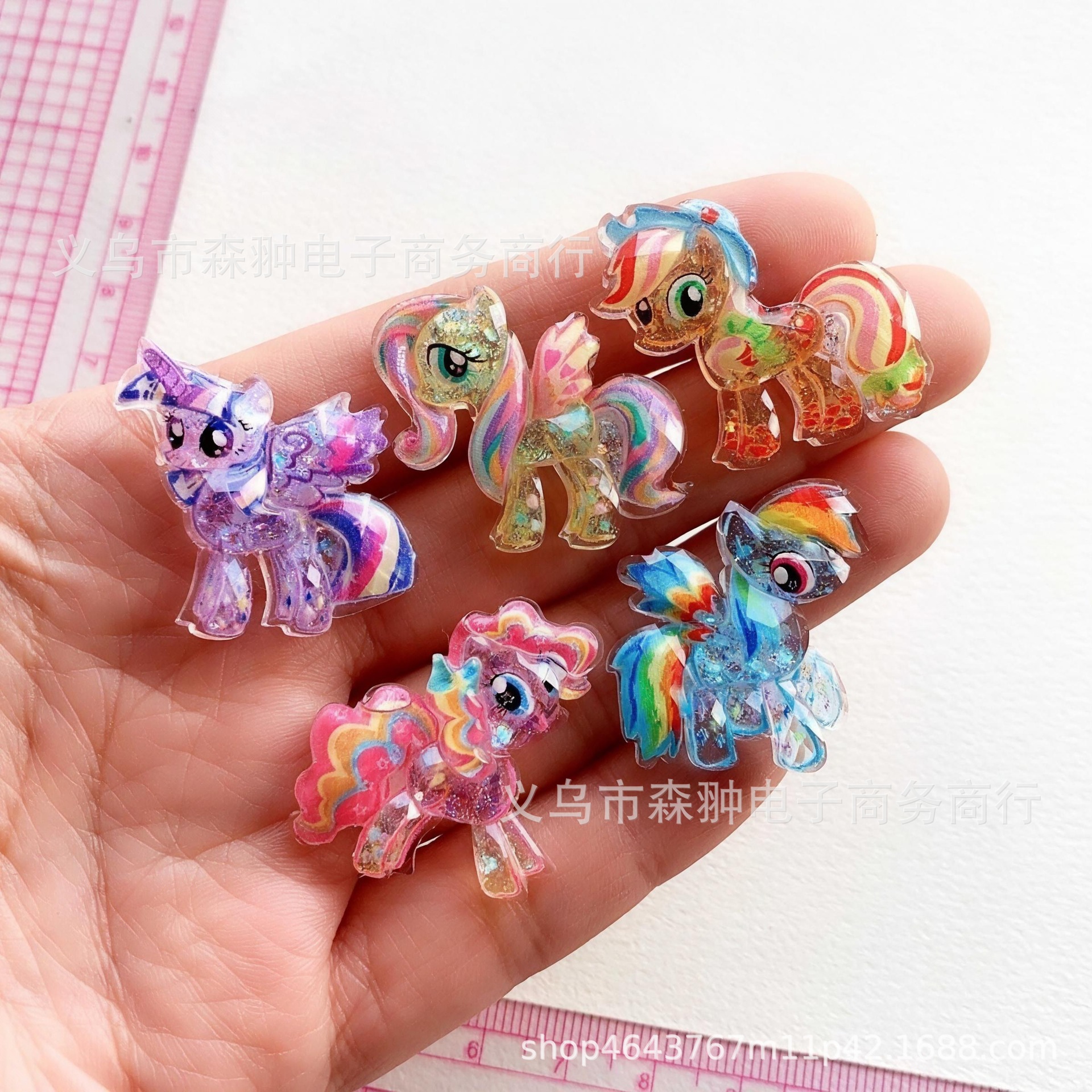 Fine Glitter Diamond My Little Pony Jewelry Accessories Cream Glue DIY Mobile Phone Case Handmade Materials Ocean Stereo Accessories