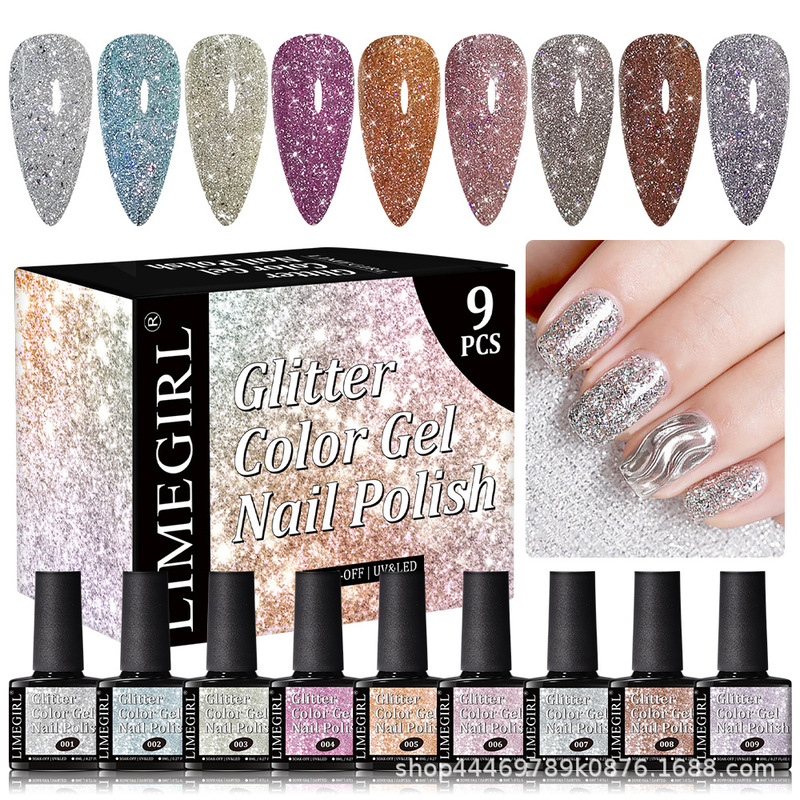 Cross-Border 2025 New 9-Color Bright Cat-Eye Nail Polish Smart Starlight Flash Light Luxury Cat-Eye Nail Polish Wholesale