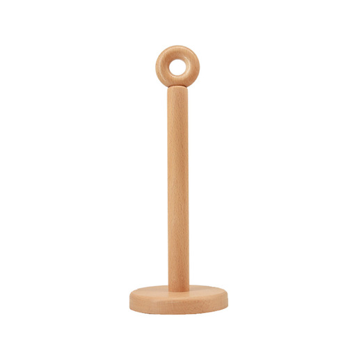 Solid wood paper towel holder kitchen punch-free roll paper holder household plastic wrap bag lazy rag vertical storage rack