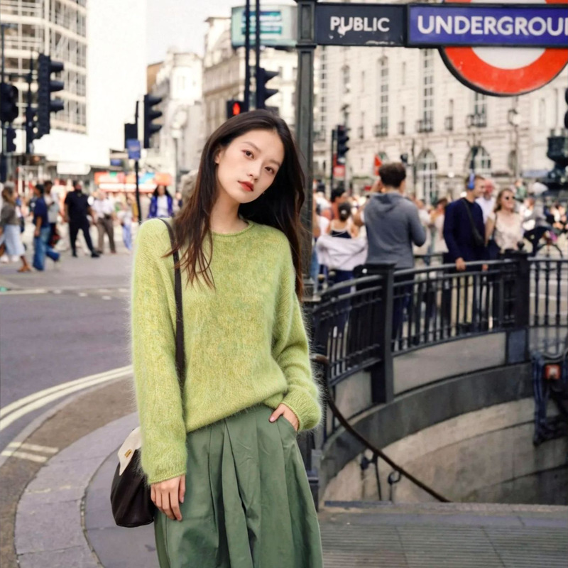 5% mulberry silk, 10% cashmere, 85% wool, thickened, casual, loose-fitting, Tongxiang Puyuan wool sweater, brushed wool sweater for women 5% mulberry silk, 10% cashmere, 85% wool, thickened, casual, loose-fitting, Tongxiang Puyuan wool sweater, brushed wool sweater for women