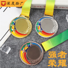 金属奖牌运动会比赛金银铜挂牌马拉松跑步纪念小奖章制作金箔银箔