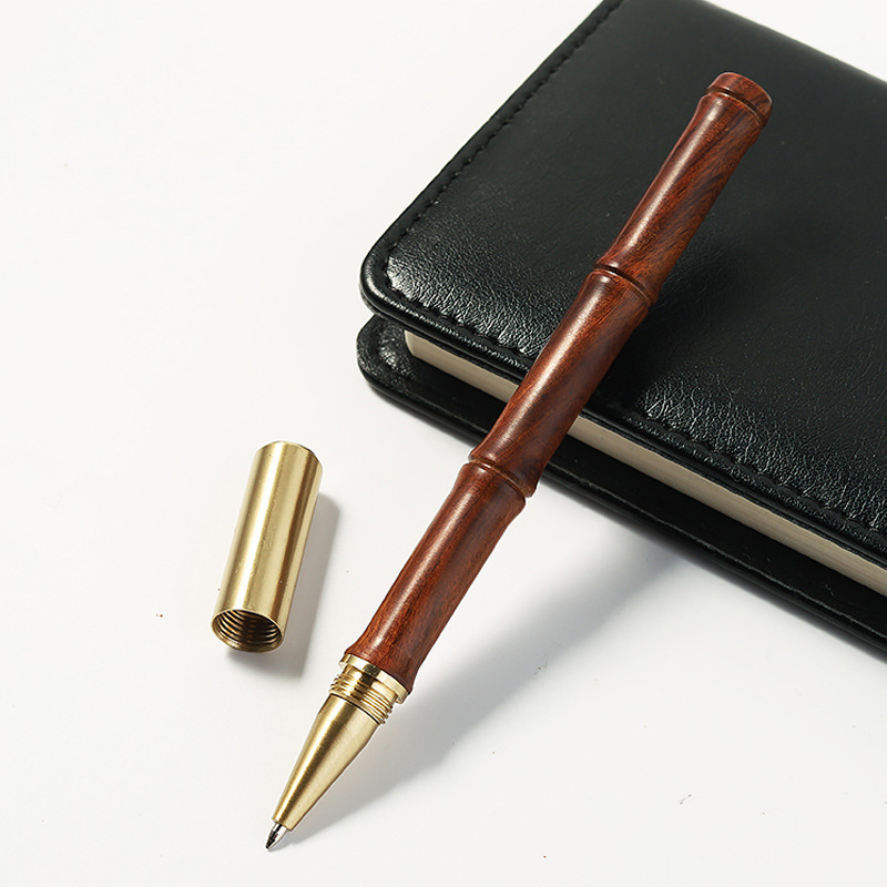 Bamboo wooden brass rollerball pen