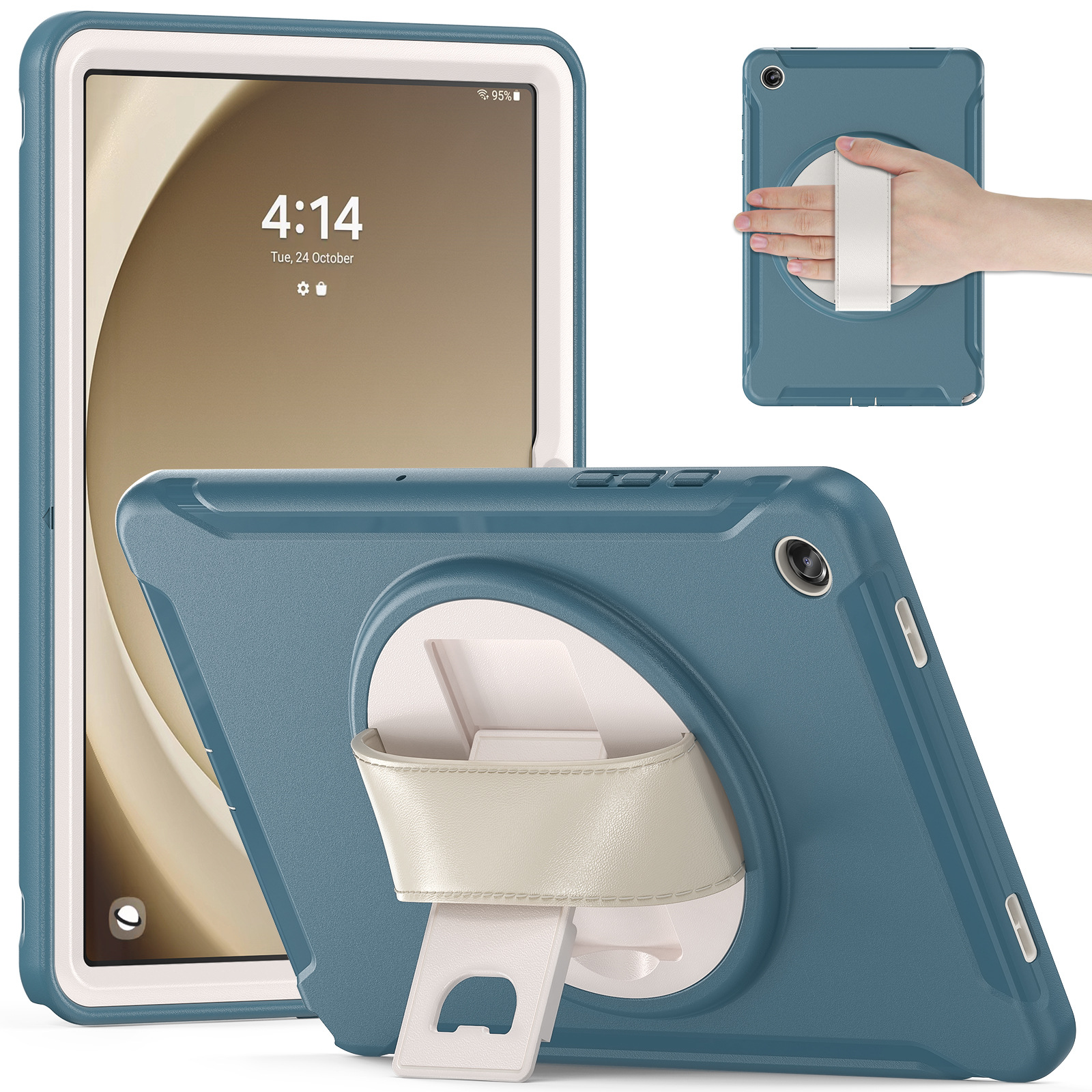 Applicable to Samsung Tab A9plus tablet protective case all-inclusive A9 +/A9 handheld rotating bracket silicone drop-resistant shell