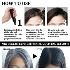 EELHOE disposable plant hair salon washable non-damaging hair replacement color black brown quick gray hair covering stick