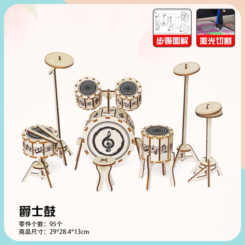 3d木製建築模型手作り木屋diy益智玩具卸売り