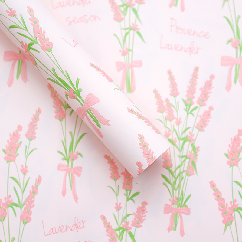 HUAXI PEWIN Papel de lavanda flor flor flor florista ramo DiDi regalo papel de envoltura de flores materiales de papel elegantes