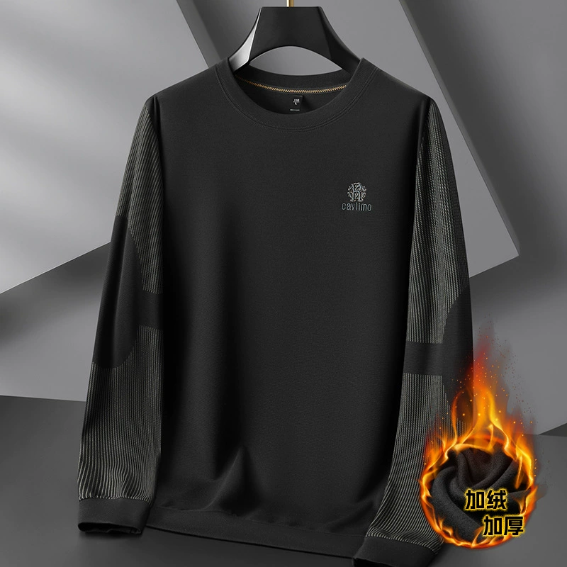 Fat Brother осень и зима 2024 новые мужские толстые, большие размеры повседневные с длинными рукавами и бархатными свитерами