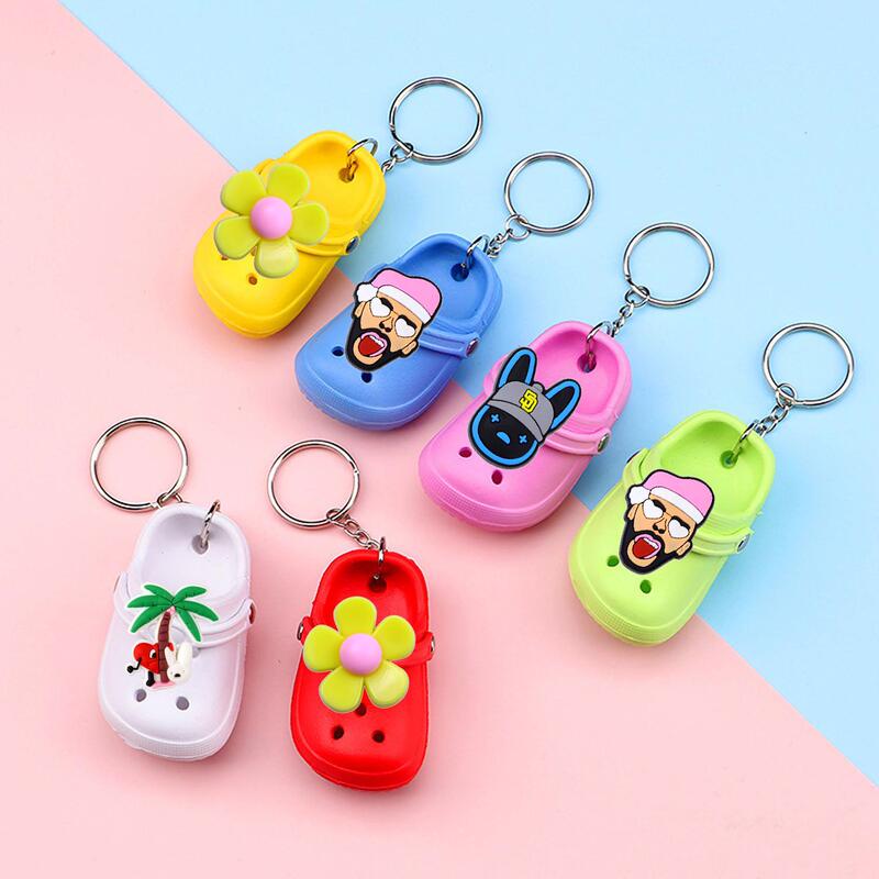 Cross-Border Bad Bunny Mini Croc Shoes Keychain Xiyin Creative Pendant Mini Slippers Accessories Cute and Compact