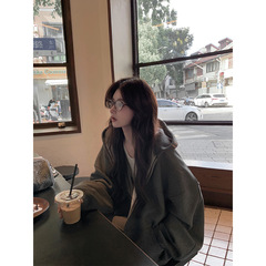 1只衮1Z1ZGUN 打了n个版的du家色鞠婧祎同款连帽加绒卫衣女秋冬