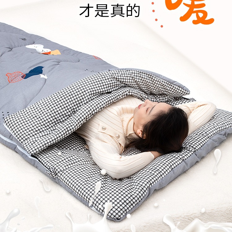 睡袋成人冬季加厚防寒纯棉家用办公室午休秋冬大人户外四季被子