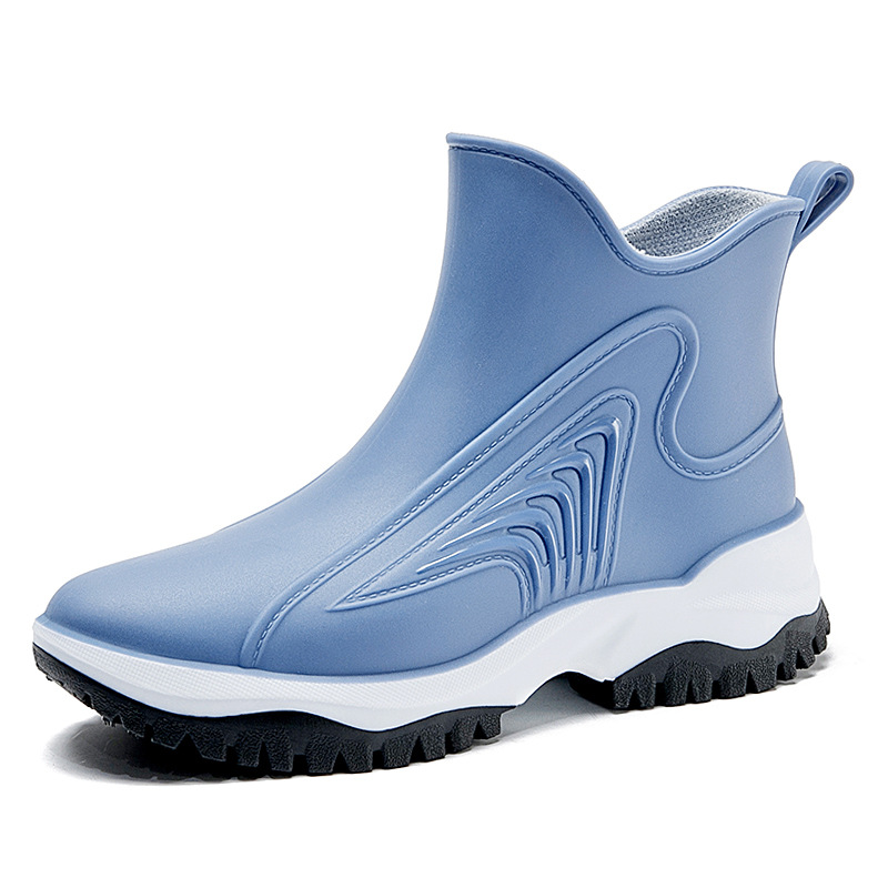 Fashionable and casual short tube two-color rain boots for women…