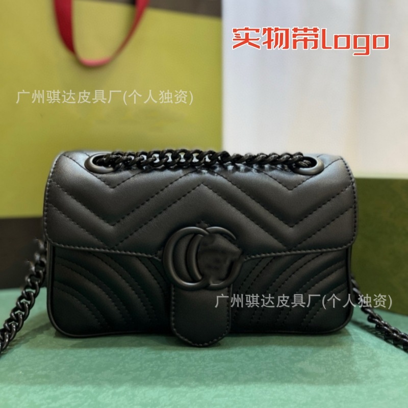 直接供給クロスボーダー新しいクラシックフルレザーダブルGマーモントバッグマーモントチェーンスタイルシングルショルダーポータブルクロスボディレディースバッグ|undefined