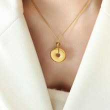 福到了中国风个性喜庆字印圆圈吊坠项链潮流时尚百搭款式节日礼品