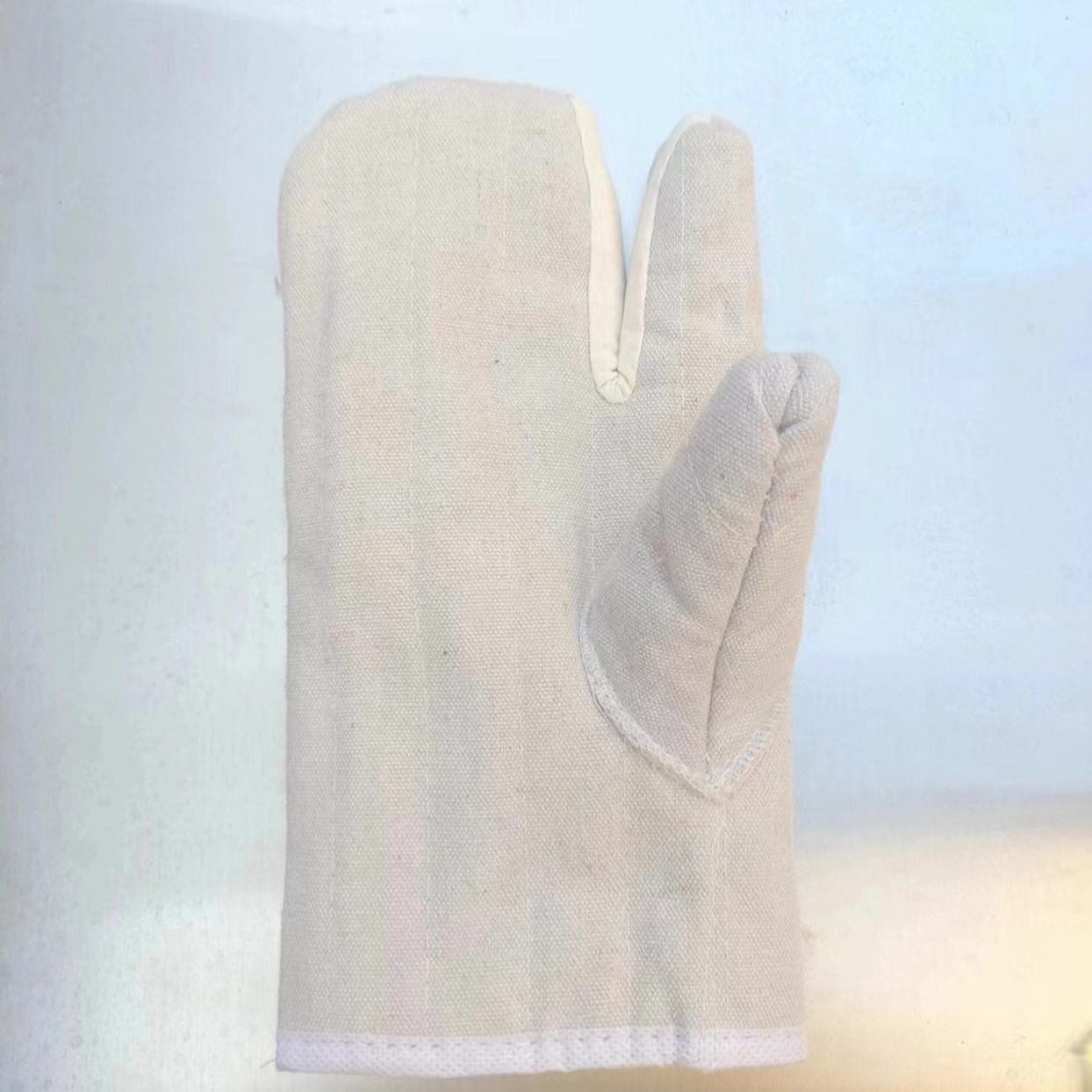 세 손가락 면 두꺼운 장갑 흰색