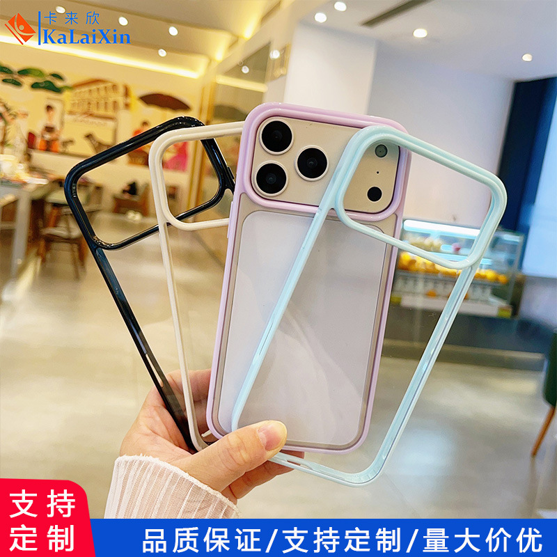 跨境适用苹果17pro二合一素材手机壳DIY打图彩绘17亚克力保护套