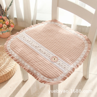 New Style Chair Cushion Fabric Cushion Cotton Four Seasons Chair Cushion Household Pure Cotton Dining Chair Cushion Simple Thin Cushion
